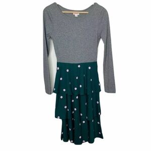 New Lularoe Womens Georgia Dress XS Tiered Ruffle